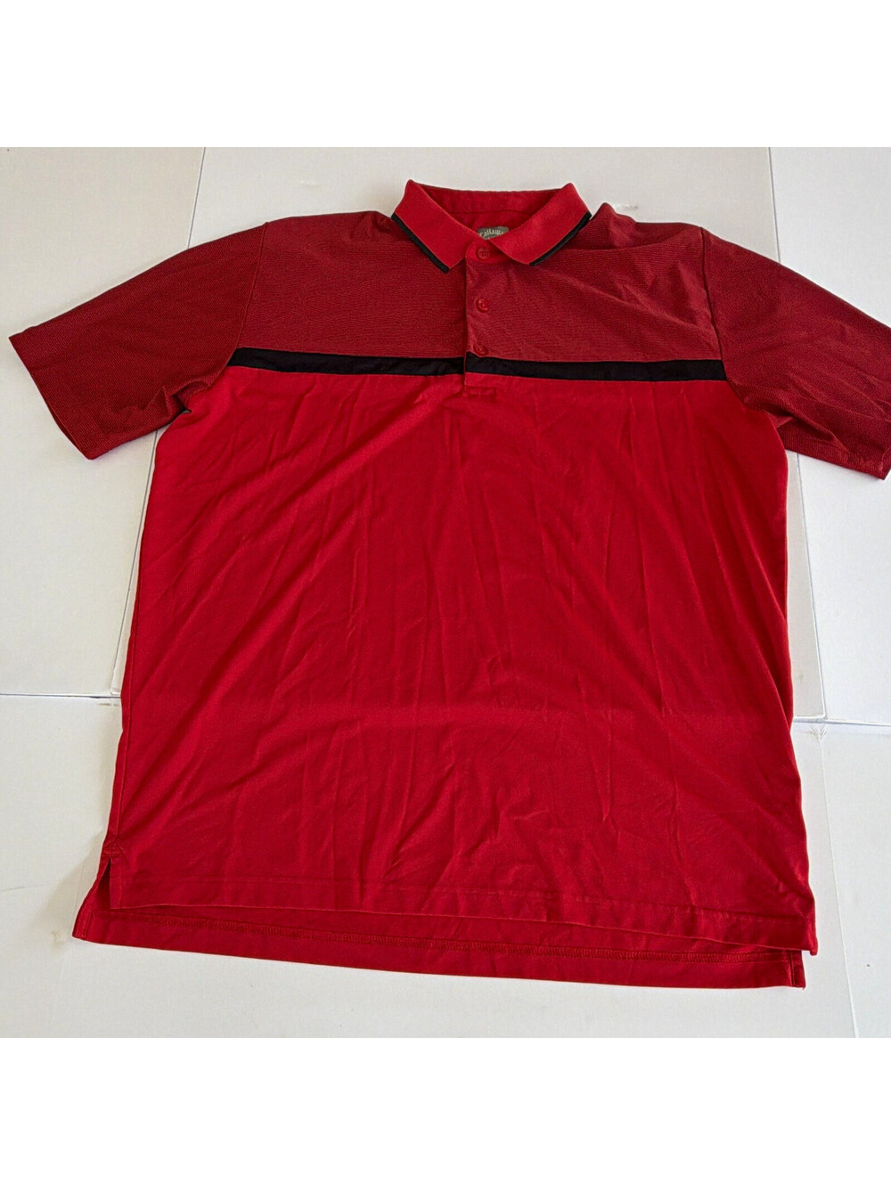 Callaway Opti-Dri Men's L Red/Black Colorblock Golf Polo Moisture Wicking